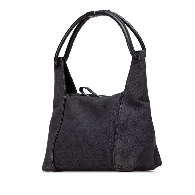 Gucci GG Denim Handbag Black Denim Good condition - Back View