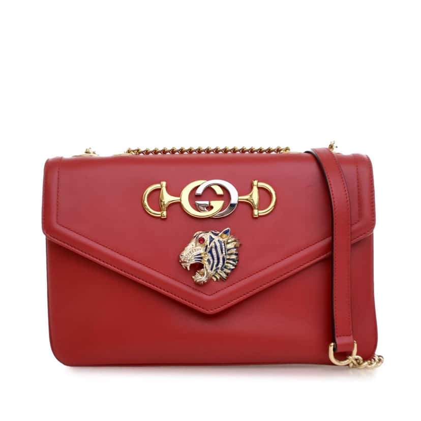 Gucci Medium Leather Rajah Crossbody Red Leather Good condition - Front View