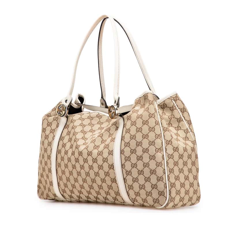 Gucci Large GG Canvas Twins Tote Brown Canvas Good condition - Back View