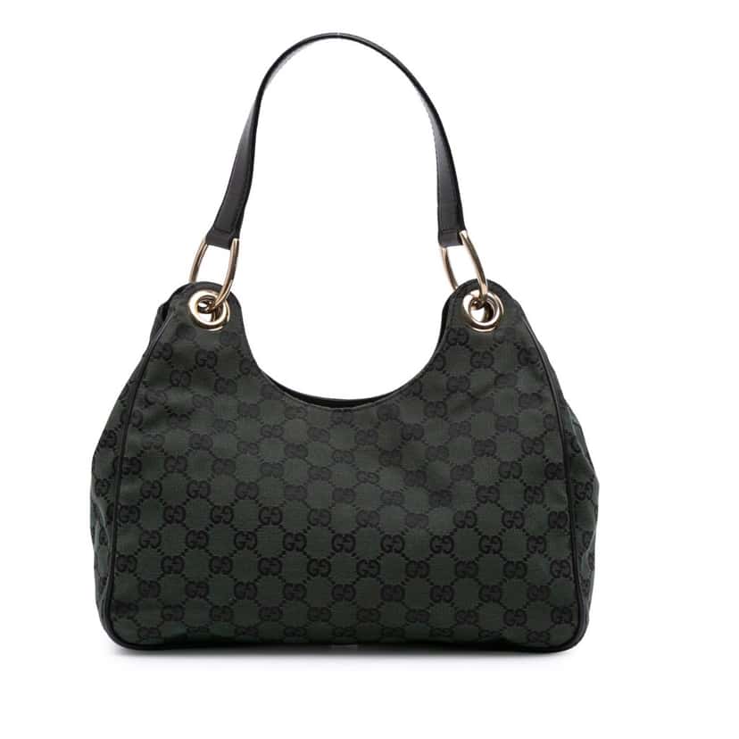 Gucci GG Canvas Colbert Shoulder Bag Green Canvas Good condition - Front View