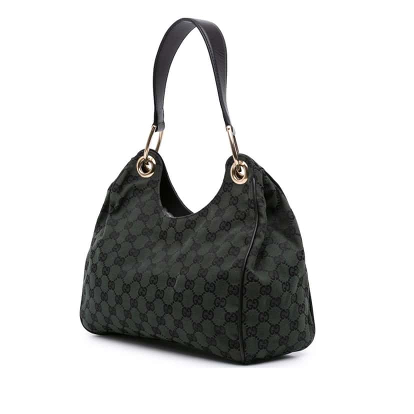 Gucci GG Canvas Colbert Shoulder Bag Green Canvas Good condition - Back View