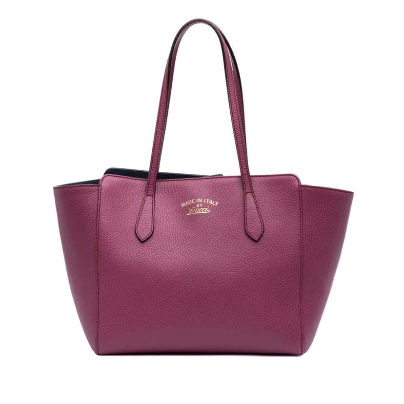 Gucci Medium Leather Swing Tote Purple Leather Good condition - Front View