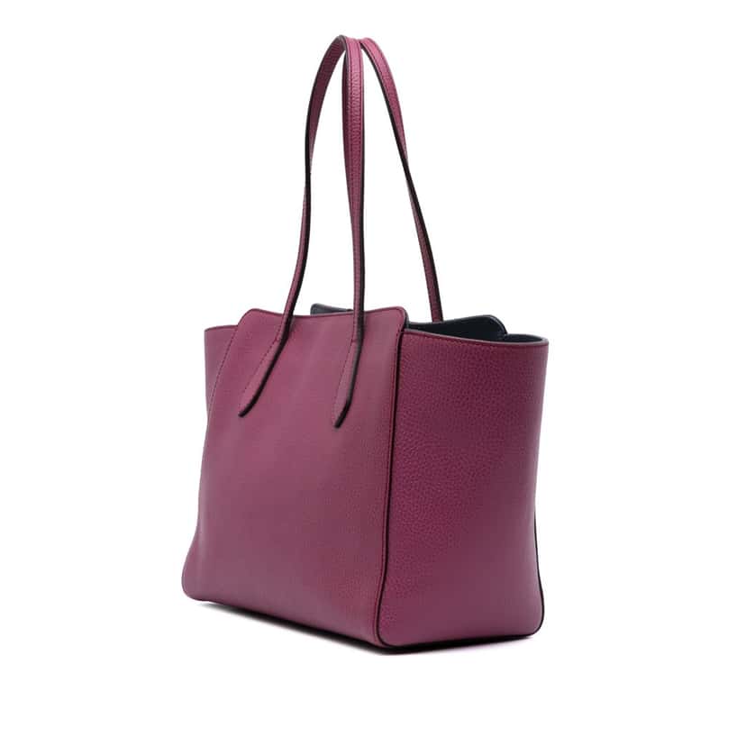 Gucci Medium Leather Swing Tote Purple Leather Good condition - Back View