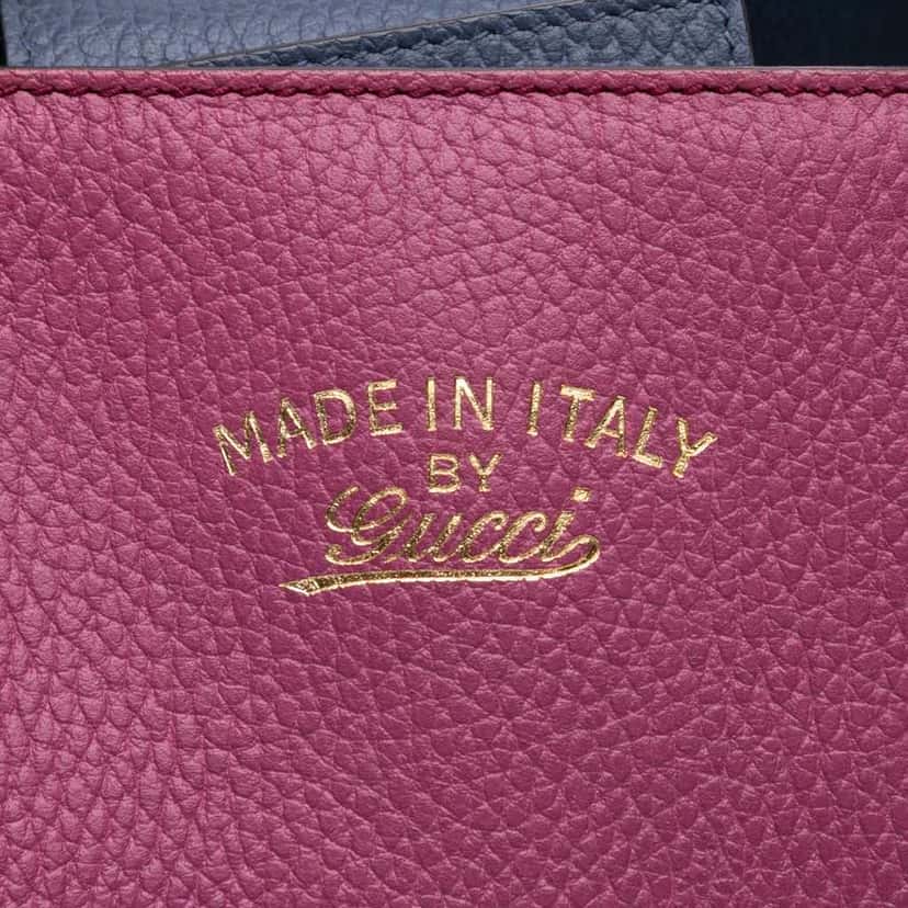 Gucci Medium Leather Swing Tote Purple Leather Good condition - Box View