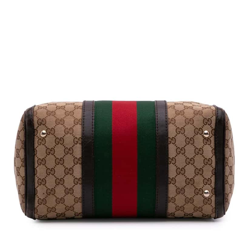 Gucci GG Canvas Web Joy Boston Bag Brown Canvas Good condition - Inside View