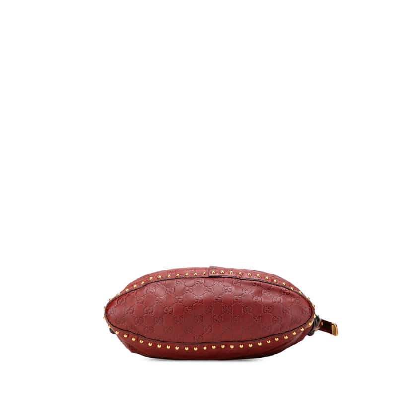Gucci Guccissima Studded Babouska Satchel Red Leather Good condition - Inside View