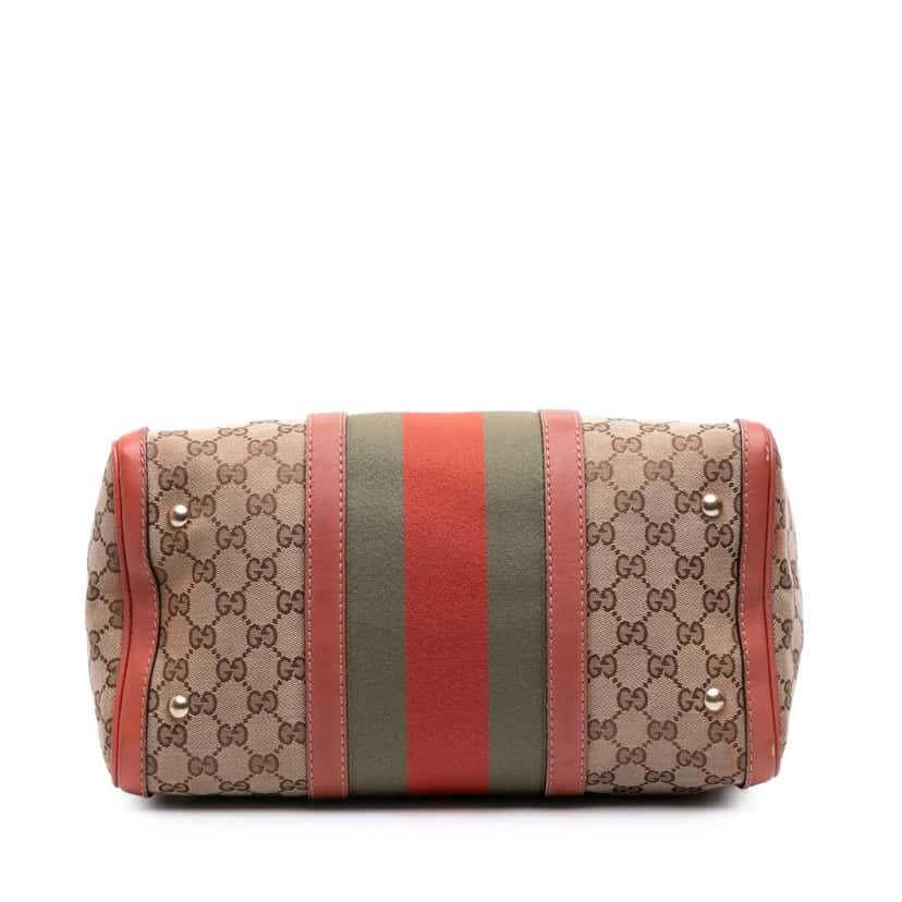 Gucci GG Canvas Web Joy Boston Bag Brown Canvas Good condition - Inside View