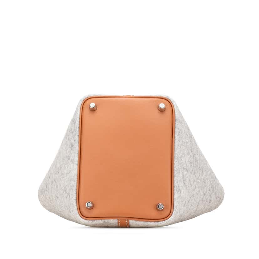 Hermès Feutre and Swift Picotin Lock 18 Grey Wool Good condition - Inside View