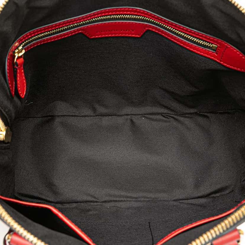 Burberry Small Haymarket Check Canvas Orchard Bowling Bag Brown Canvas Good condition - Model View