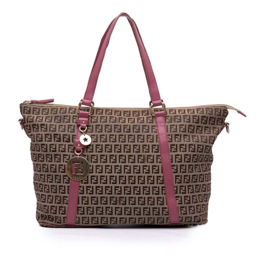 Fendi Zucchino Canvas Superstar Tote Brown Canvas Good condition - Front View