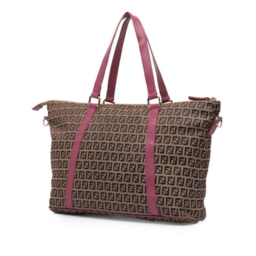 Fendi Zucchino Canvas Superstar Tote Brown Canvas Good condition - Back View