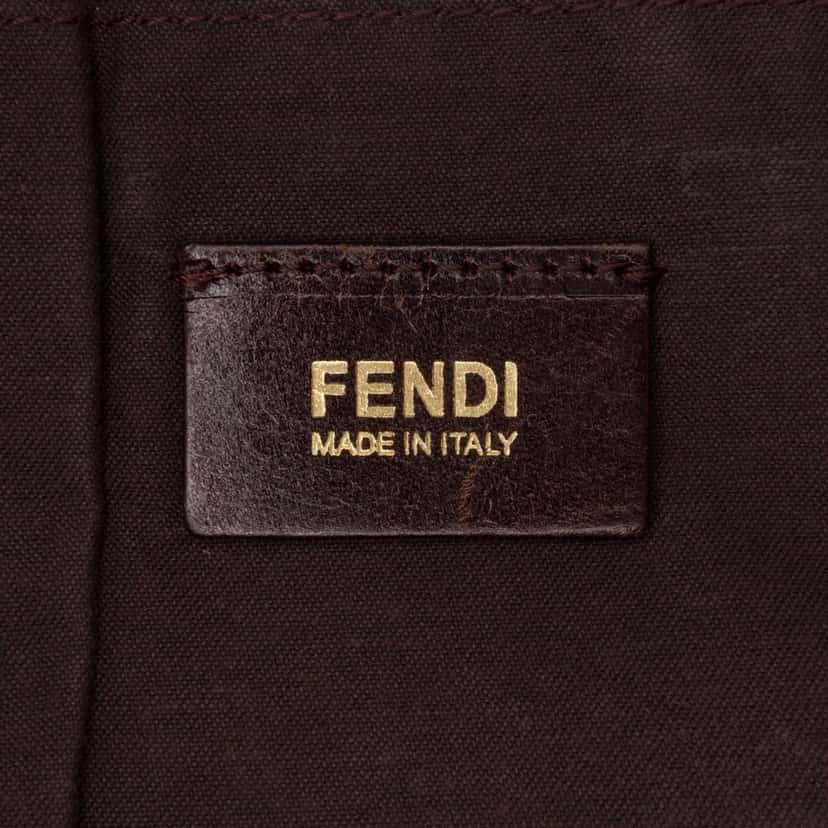 Fendi Zucchino Canvas Superstar Tote Brown Canvas Good condition - Box View