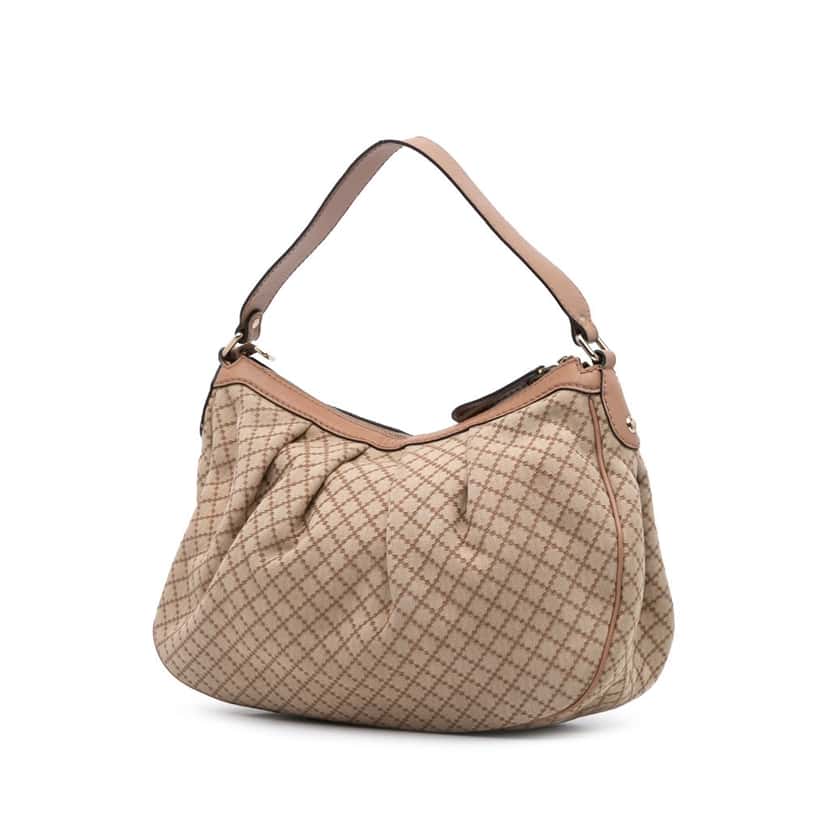 Gucci Diamante Canvas Sukey Shoulder Bag Brown Canvas Good condition - Back View