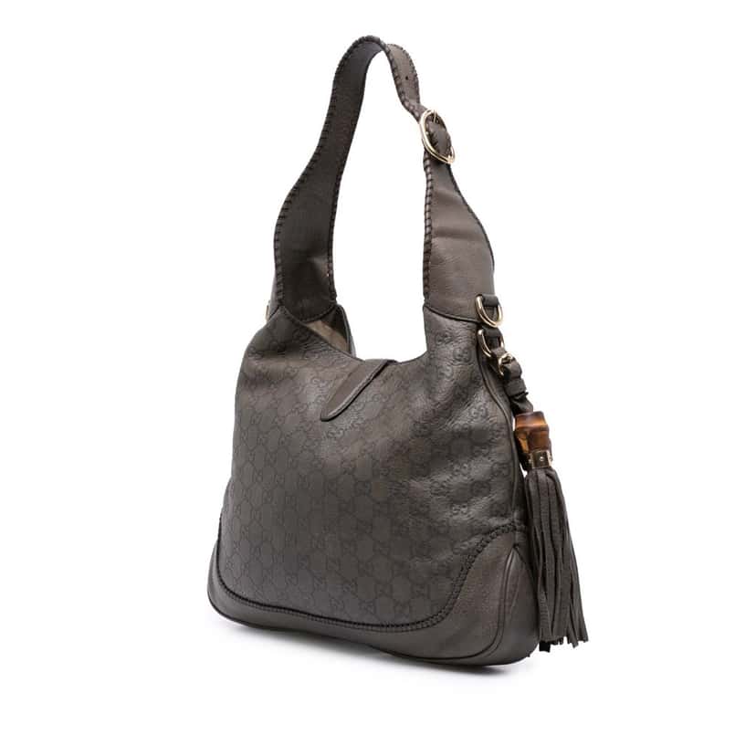 Gucci Medium Guccissima New Jackie Satchel Brown Leather Good condition - Back View