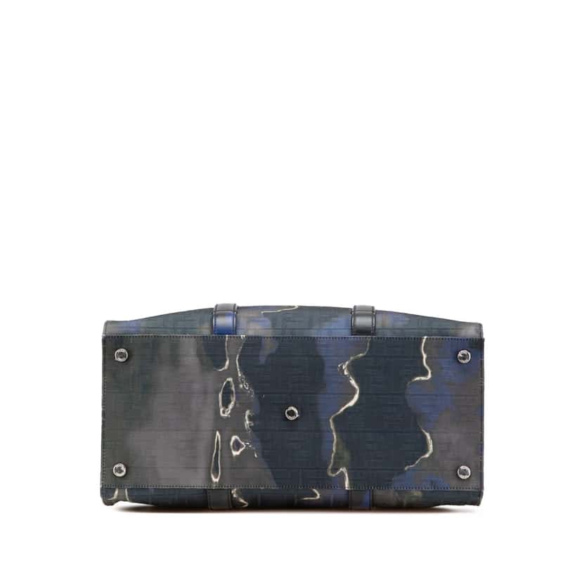Fendi Large Zucca Jacquard Tie Dye Sunset Shopper Tote Blue Jacquard Very good condition - Inside View