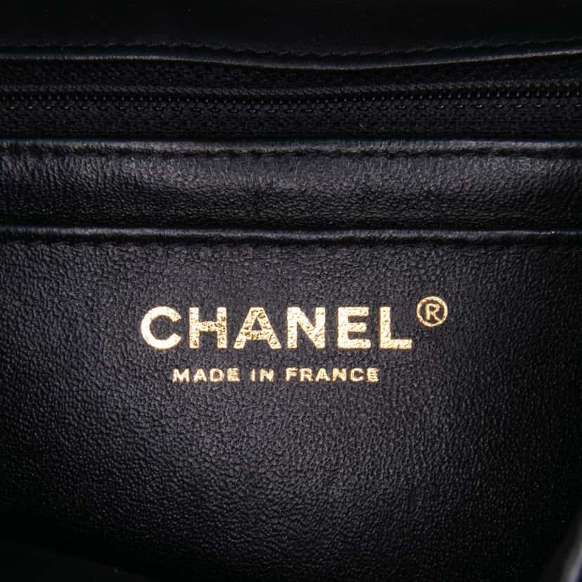 Chanel Mini Rectangular Classic Chevron Lambskin Single Flap Black Leather Good condition - Box View
