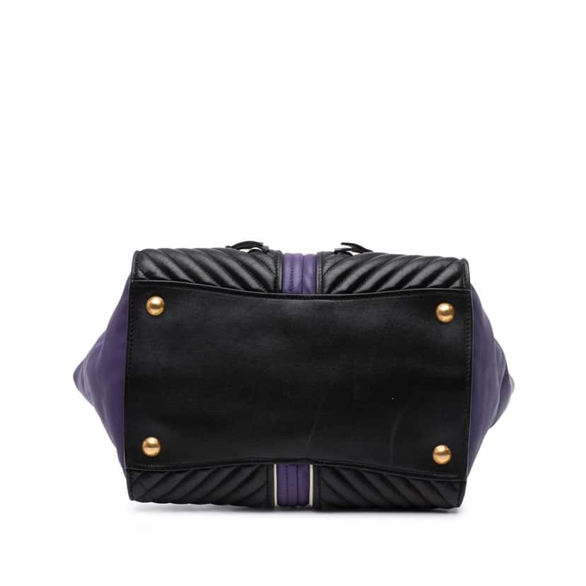 Miu Miu Small Nappa Biker Satchel Purple Leather Good condition - Inside View