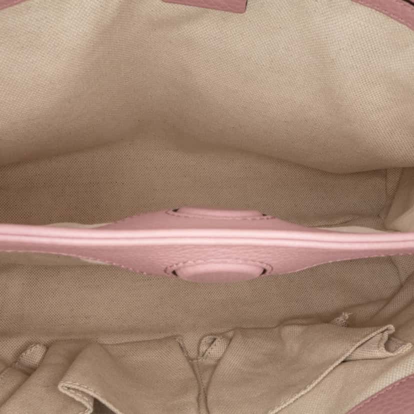 Gucci Small Calfskin Bamboo Shopper Satchel Pink Leather Good condition - Model View