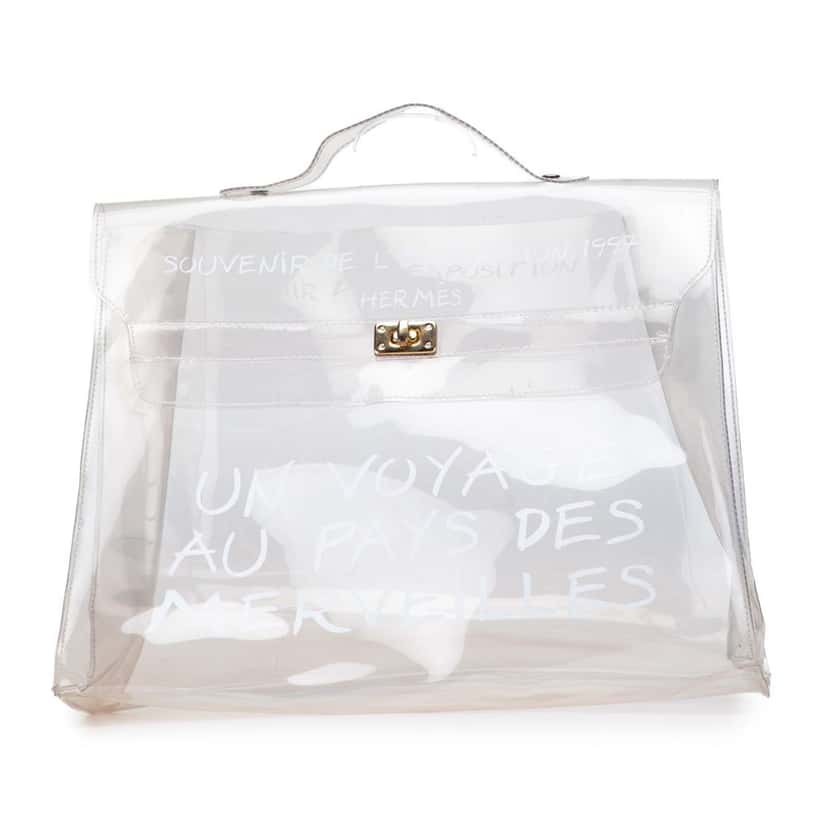 Hermès Vinyl Souvenir De L Exposition Kelly Handbag White Good condition - Front View