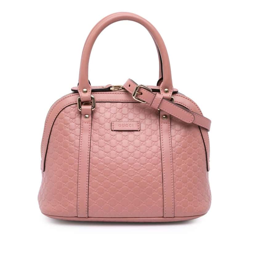 Gucci Mini Microguccissima Dome Satchel Pink Leather Good condition - Front View
