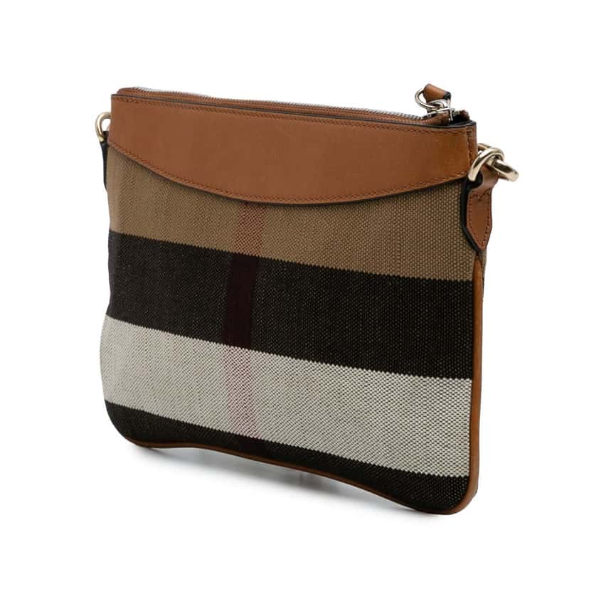Burberry Mega Check Canvas Peyton Crossbody Brown Canvas Good condition - Back View