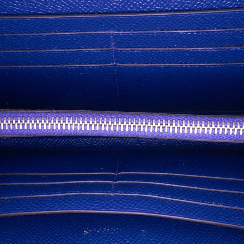 Hermès Chevre Mysore Kelly Long Wallet Blue Leather Good condition - Model View