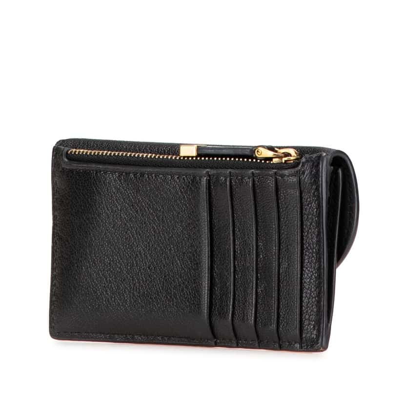 Dior Goatskin Saddle Cosmos Zipped Card Holder Black Leather Good condition - Back View