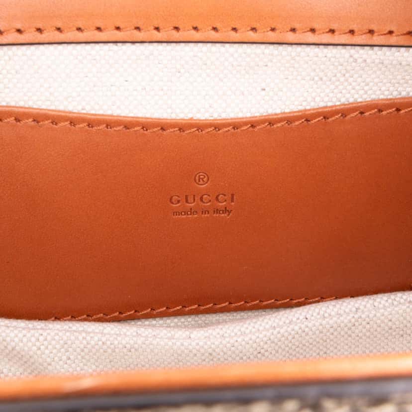 Gucci Mini GG Supreme Web Bamboo 1947 Belt Bag Brown Canvas Very good condition - Box View