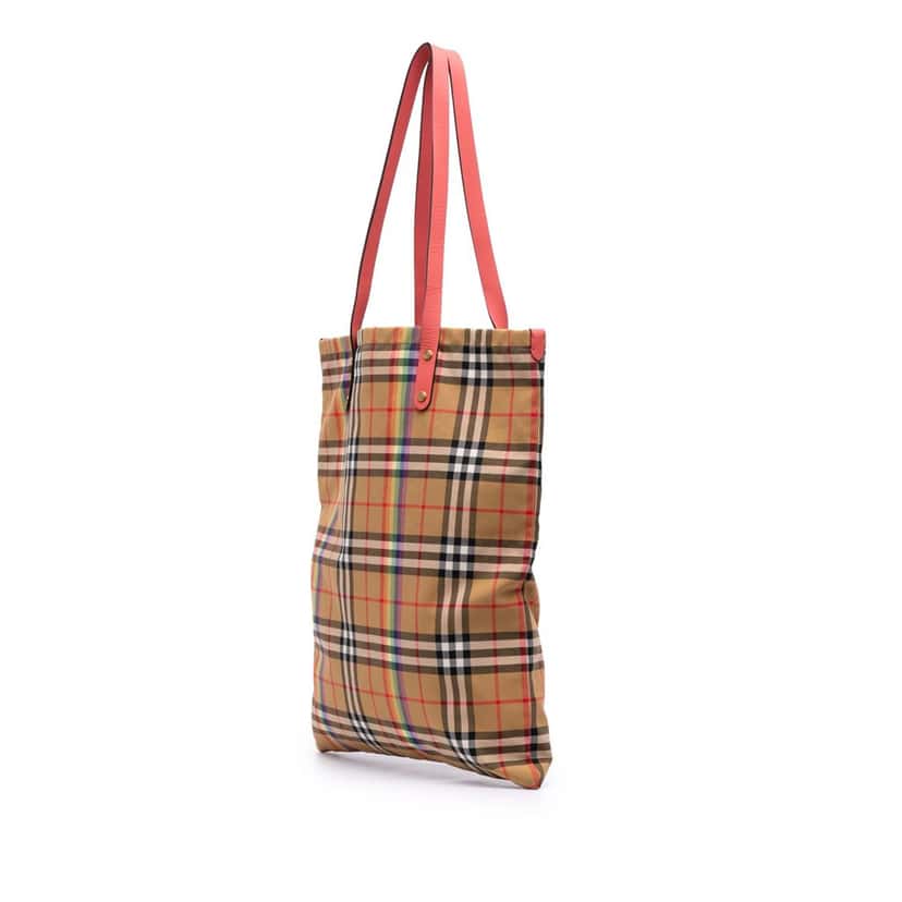 Burberry House Check Canvas Rainbow Tote Brown Canvas Good condition - Back View