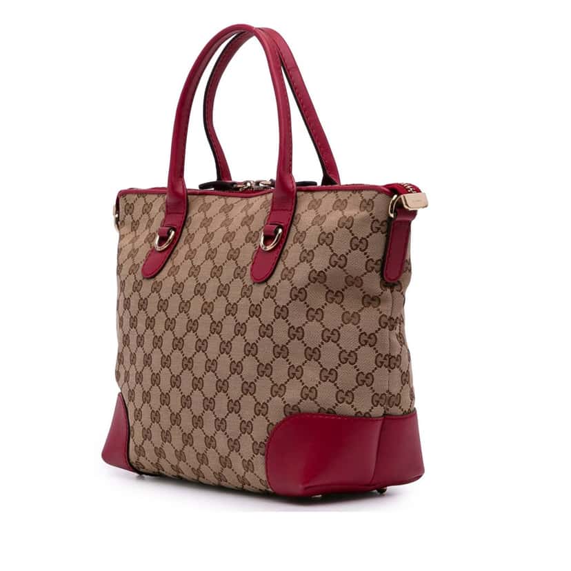 Gucci GG Canvas Heart Bit Satchel Brown Canvas Good condition - Back View
