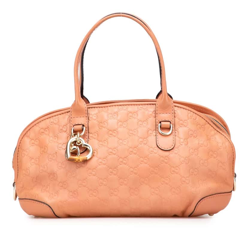 Gucci Guccissima Heart Bit Satchel Orange Leather Very good condition - Front View