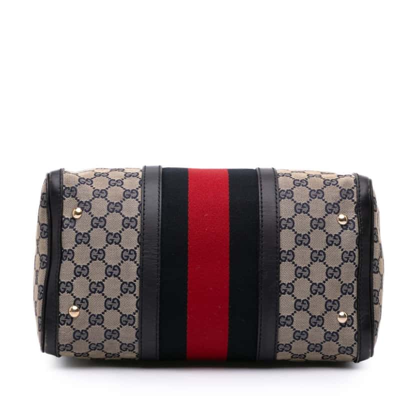 Gucci GG Canvas Web Joy Boston Bag Brown Canvas Good condition - Inside View
