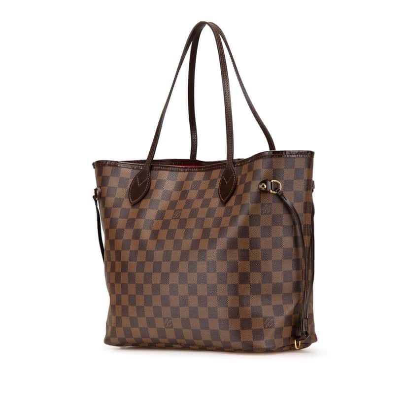 Louis Vuitton Damier Ebene Neverfull MM Brown Canvas Good condition - Back View