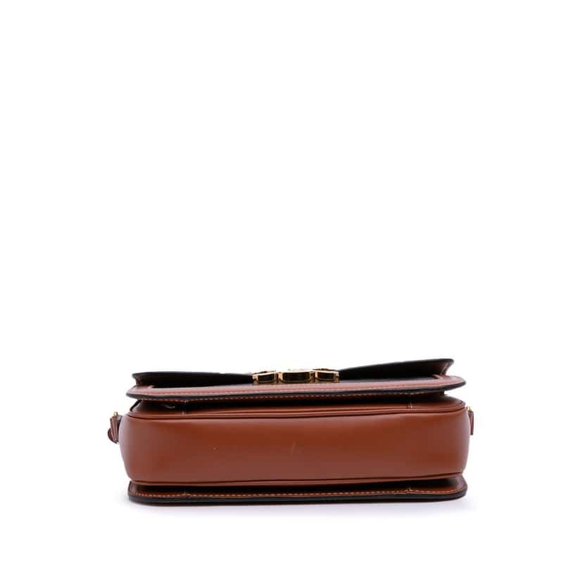 Celine Classique Triomphe Coated Canvas and Calfskin Triomphe Crossbody Brown Canvas Good condition - Inside View