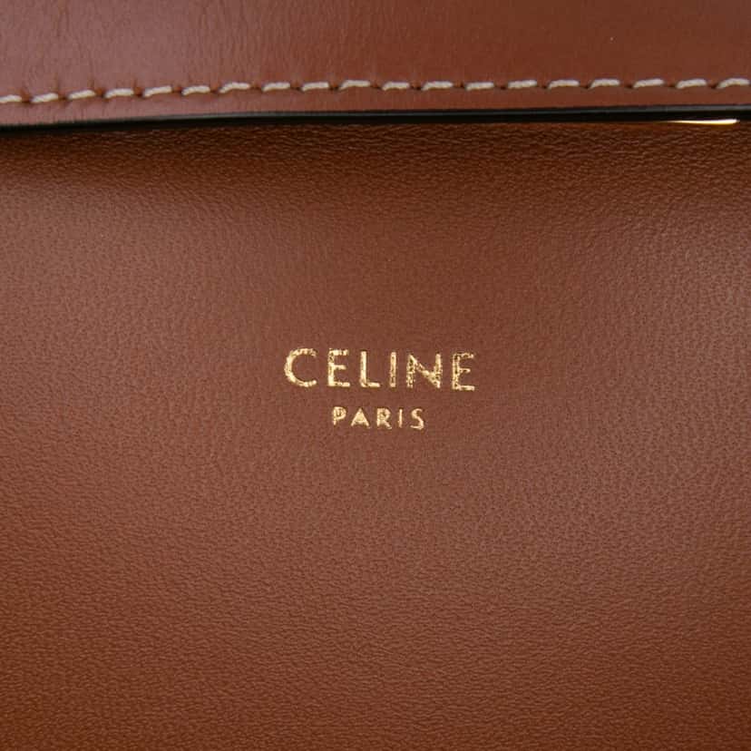 Celine Classique Triomphe Coated Canvas and Calfskin Triomphe Crossbody Brown Canvas Good condition - Box View