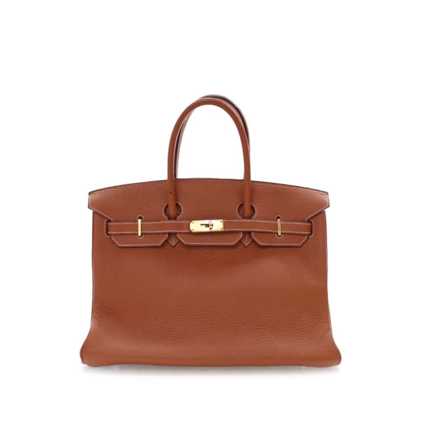Hermès Clemence Birkin Retourne 35 Brown Leather Good condition - Front View