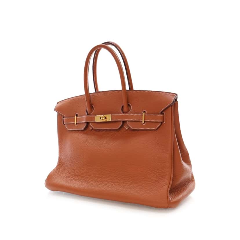 Hermès Clemence Birkin Retourne 35 Brown Leather Good condition - Back View