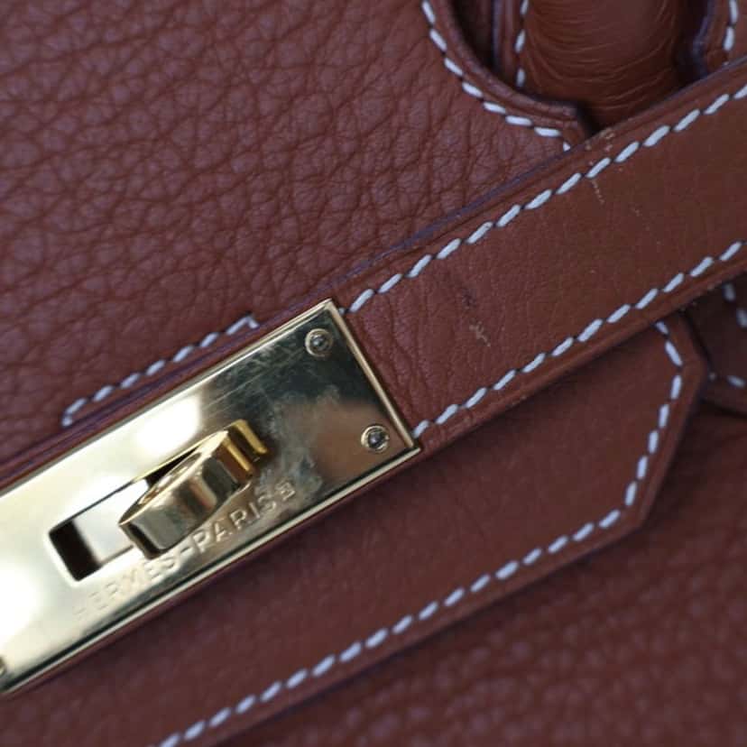 Hermès Clemence Birkin Retourne 35 Brown Leather Good condition - Box View