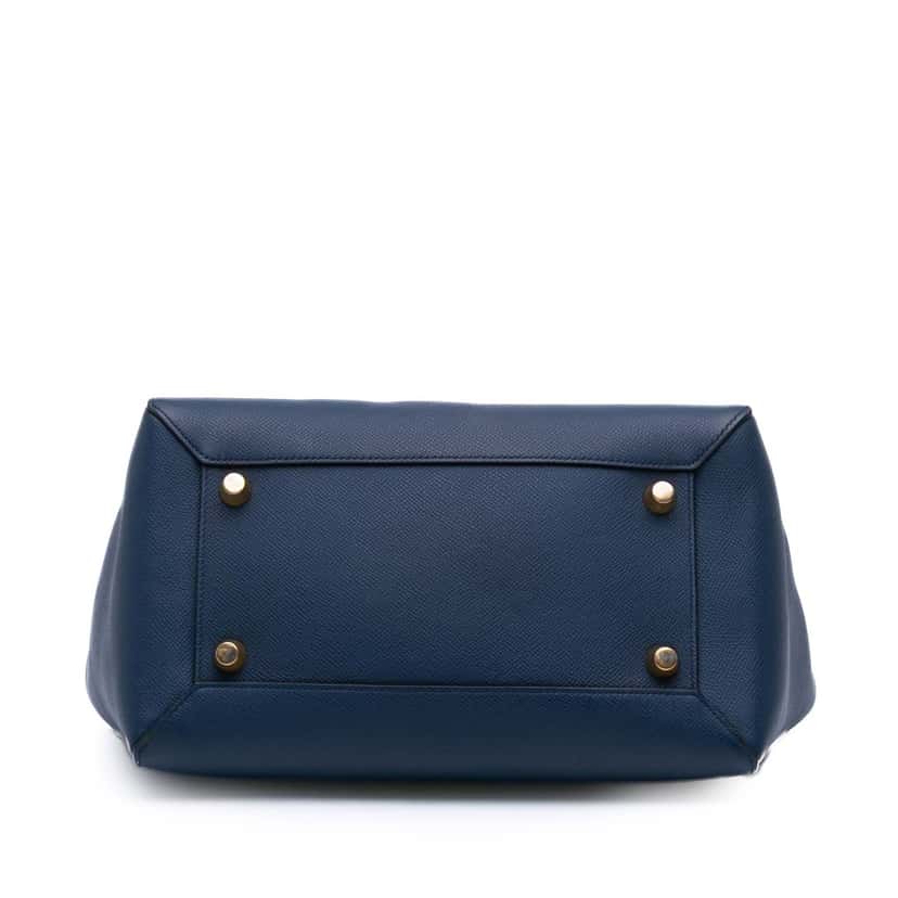Celine Mini Grained Calfskin Belt Bag Blue Leather Good condition - Inside View
