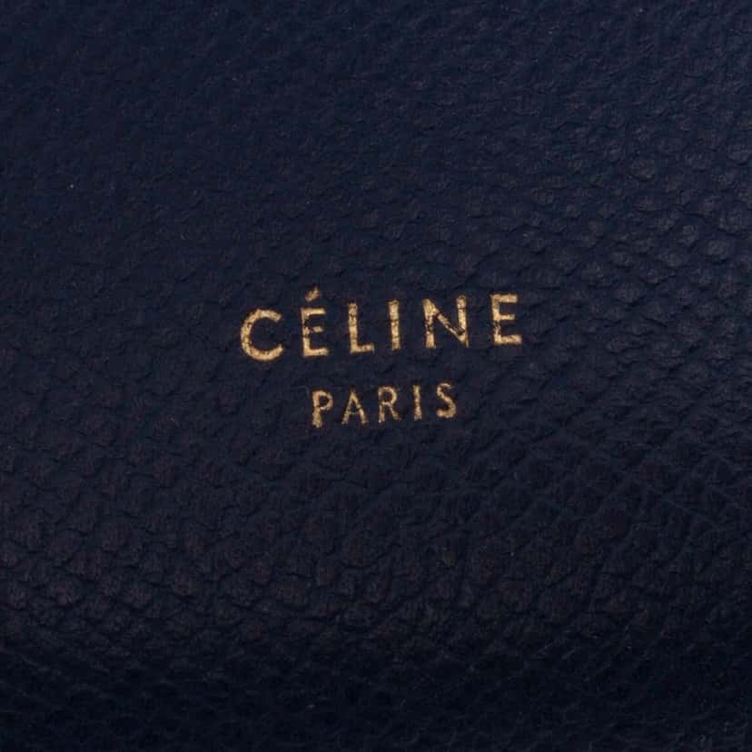 Celine Mini Grained Calfskin Belt Bag Blue Leather Good condition - Box View