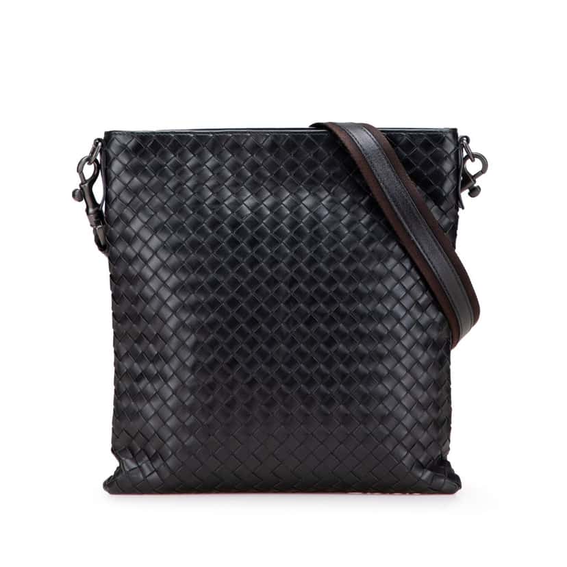 Bottega Veneta Nappa Intrecciato VN Crossbody Black Leather Good condition - Front View