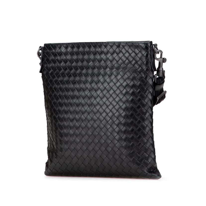 Bottega Veneta Nappa Intrecciato VN Crossbody Black Leather Good condition - Back View