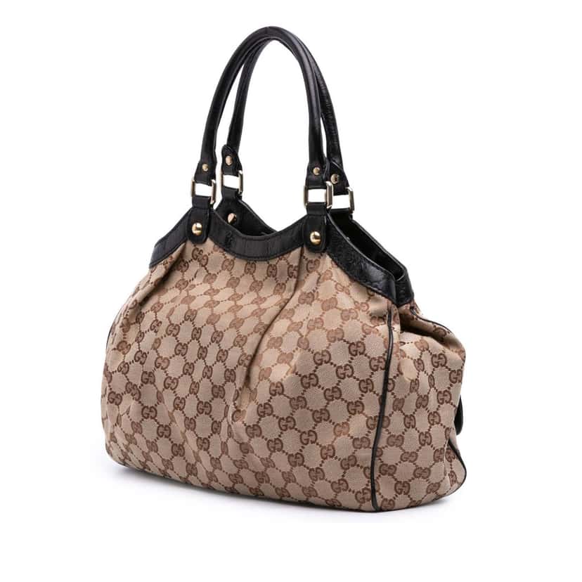 Gucci Medium GG Canvas Sukey Tote Brown Canvas Good condition - Back View