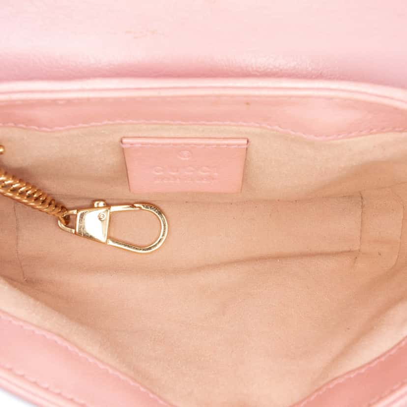 Gucci Super Mini GG Marmont Matelasse Leather Torchon Flap Crossbody Red Leather Good condition - Model View