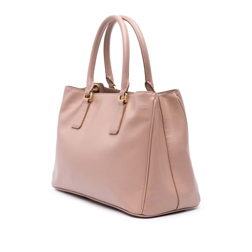Prada Medium Saffiano Lux Galleria Satchel Brown Leather Good condition - Back View