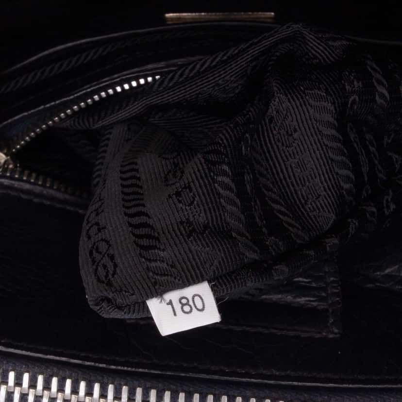 Prada Glace Calf Twin Pocket Satchel Black Leather Good condition - Box View
