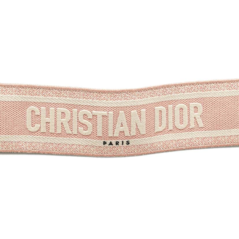 Dior Wide Embroidered Canvas Waist Belt Pink Canvas Good condition - Inside View
