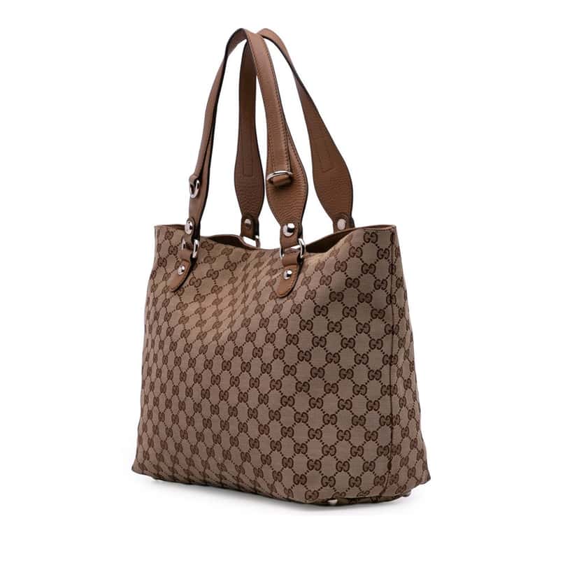Gucci GG Canvas Icon Bit Tote Brown Canvas Good condition - Back View