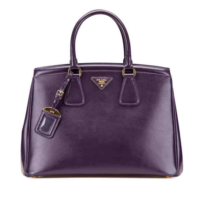 Prada Saffiano Vernice Parabole Tote Purple Leather Good condition - Front View
