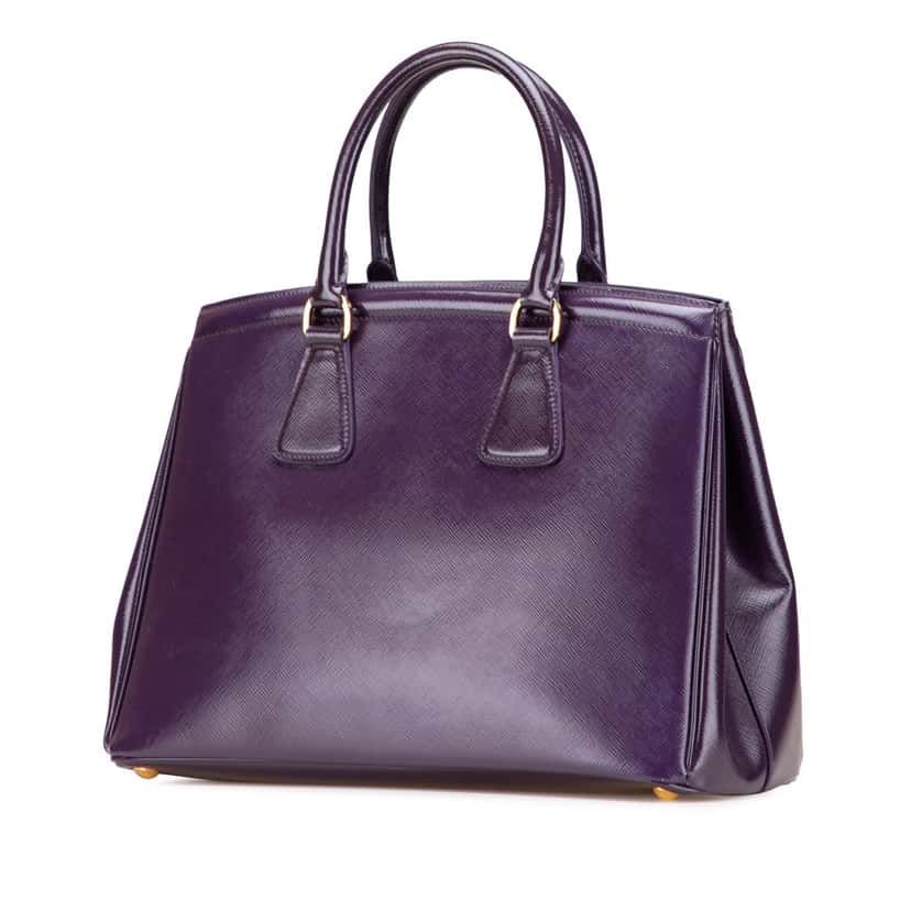 Prada Saffiano Vernice Parabole Tote Purple Leather Good condition - Back View